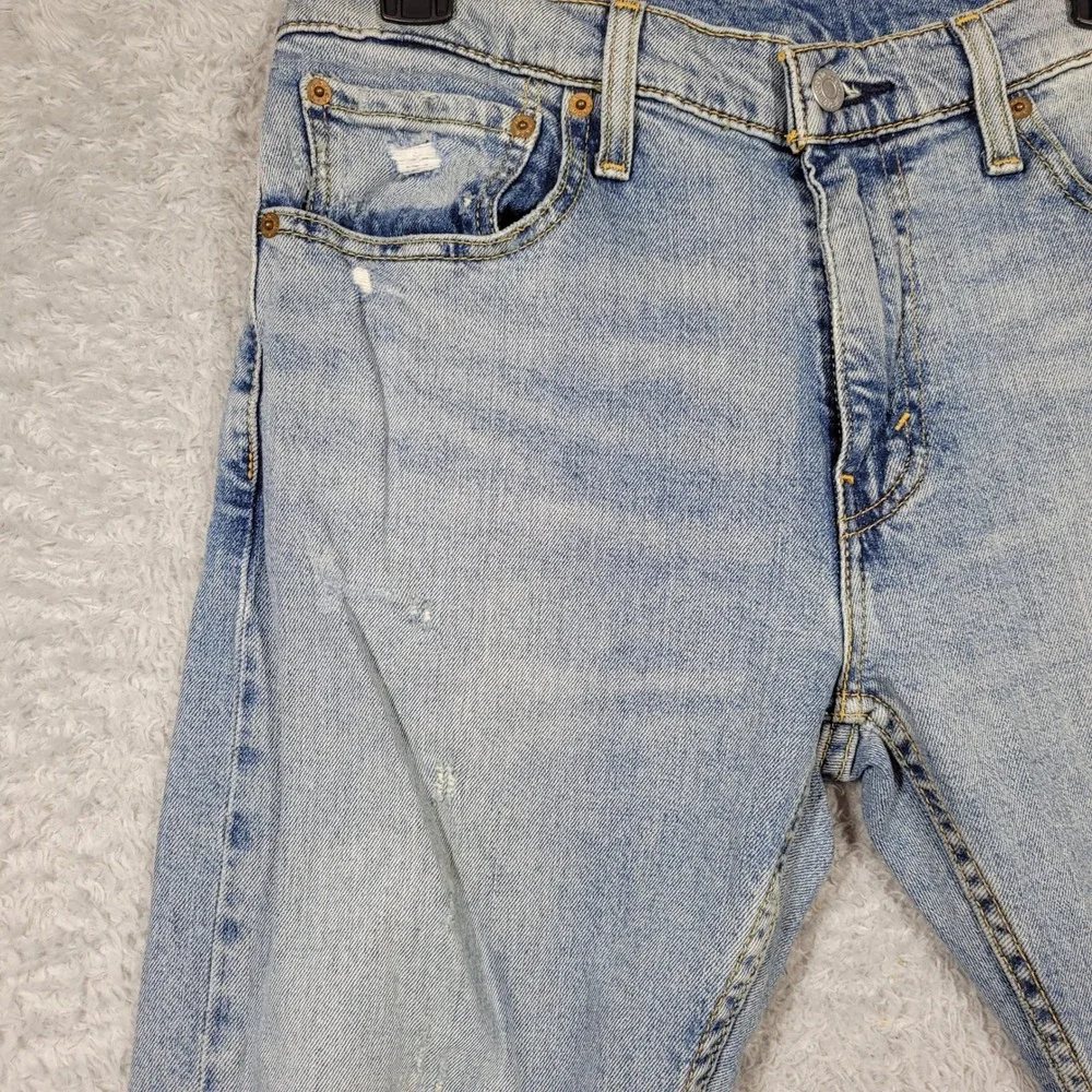 Levis‎ 512 Jeans Mens 31x30 Light Blue Distressed Slim Taper Denim